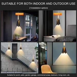 أضواء سوداء حديثة ، أو K لأعلى لأسفل الفناء ، أضواء جدارية تُثبت في الهواء الطلق الشمعانات لمدخل ساحة المنزل - Product Image 4