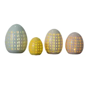 Wholesale LED Light Ceramic Easter Decoration Eggs Porcelain Easter Eggs