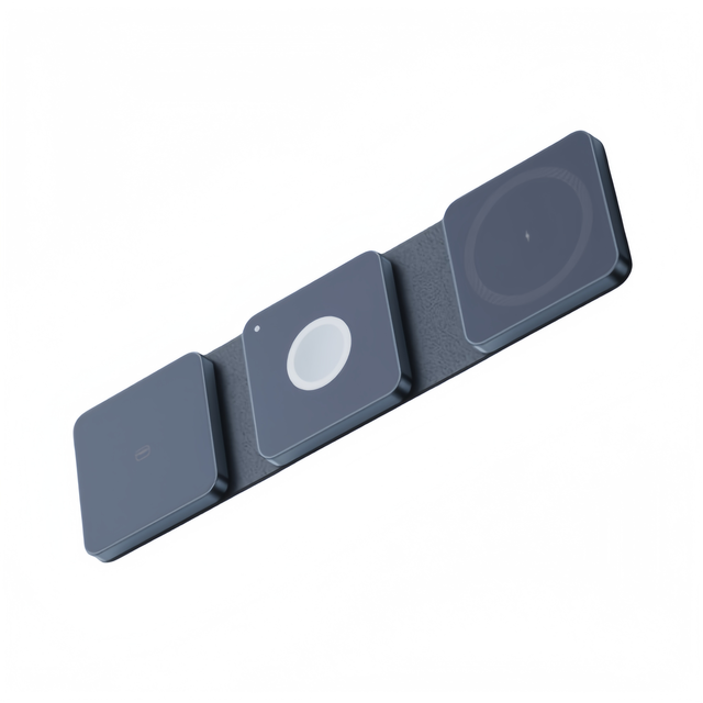 2026 New X9 Ultra-Compact 3 in 1 Magnetic Wireless Charger with Premium Leather for iPhone 17 16 15 Pro Max