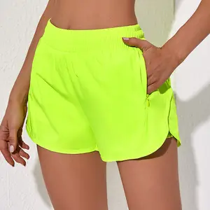 2023 Hot New lulu yoga shorts lazer ao ar livre correndo respirável solto anti-caminhada shorts esportivos mulheres saudáveis calças Quentes
