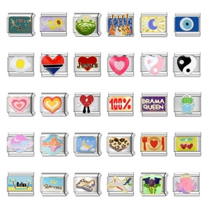 สร้อยข้อมือสไตล์อิตาลีแบบโมดูลาร์รูปหัวใจสแตนเลสชุบเคลือบลายการ์ตูน DIY ทำมือสำหรับทุกเพศ ขายดีข้ามพรมแดน - Product Image 2