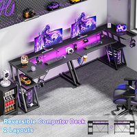 Offre Spéciale échantillon gratuit bureau de jeu pour Gamer Table de jeu avec bureau d'ordinateur RVB avec porte-gobelet Tables de jeu Z8