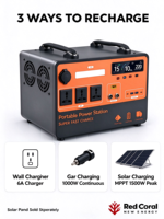 Station d'alimentation portable 1000W 888Wh au phosphate de fer et de lithium avec onduleur à onde sinusoïdale pure et générateur solaire à insertion directe MPPT intégré