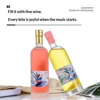 Groothandel 500ml Transparante Glazen Fruitwijnflessen SQ500 Model Reliëfdruk Geïmporteerde likeurflessen Directe Fabrikant