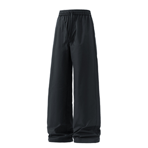 Pantalon décontracté léger en toile pour homme, coupe large, taille élastique avec cordon de serrage, logo personnalisé, haute qualité, collection été 2025 - Product Image 2