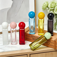 Flacon de parfum en verre haut de gamme, flacon de parfum de 30 ml, flacon vide, petit flacon rechargeable coloré haut de gamme