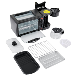<span class=keywords><strong>Horno</strong></span> <span class=keywords><strong>Eléctrico</strong></span> Multifuncional 3 en 1 de Gran Capacidad (9L) para Desayunos, <span class=keywords><strong>Cafetera</strong></span> <span class=keywords><strong>y</strong></span> <span class=keywords><strong>Horno</strong></span> para Pizzas <span class=keywords><strong>con</strong></span> Tapas Integradas - Inventario de Fábrica - Product Image 4