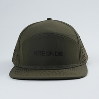 Gorra de 7 paneles y 5 paneles al por mayor, gorra con agujero de corte láser personalizada, gorra para exteriores, gorra Snapback con logotipo impreso de goma de elevación personalizado, gorra de Golf