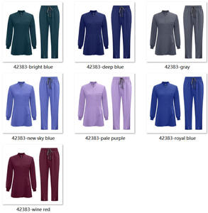 Tenues chirurgicales élégantes pour cliniciens européens, uniformes de pharmacien longueur cheville, uniformes de médecin France, 42383 Uniformes de travail bleu roi - Product Image 4