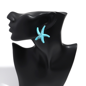 Accessoires de vacances 2025 été mer plage bijoux turquoise vert boucles d'oreilles amusant acrylique surdimensionné étoile de mer boucles d'oreilles - Product Image 2