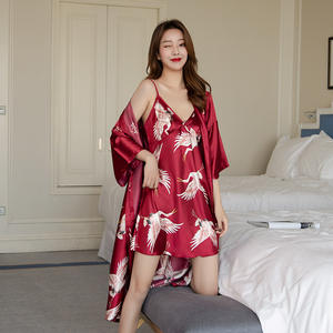 Offre Flash: <span class=keywords><strong>Robe</strong></span> <span class=keywords><strong>de</strong></span> <span class=keywords><strong>Chambre</strong></span> Peignoir Pyjama en Soie 100% Soie pour Femme, Pyjama <span class=keywords><strong>de</strong></span> Noël en Soie - Product Image 3