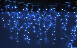 Cortina de luces led para exteriores, cable de goma blanca para decoración navideña, 220v, 2X1.5M, 300led - Product Image 6