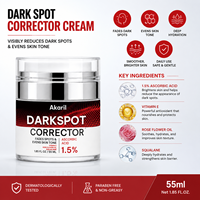 Crème correctrice des taches brunes Akaril 55 ml, 1,5 % d'acide ascorbique, vitamine C, atténue les taches brunes, unifie le teint, crème éclaircissante pour le visage