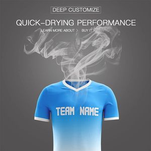 Camiseta de Fútbol Personalizada con Nombre, Número y Logotipo, Cuello en V, Manga Corta, Unisex, Transpirable, Uniforme para Adultos - Product Image 5