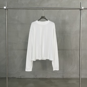T-shirt court personnalisé 100 % coton, style américain pour hommes et femmes, manches extra-longues superposées, coupe ample en pur coton - Product Image 4