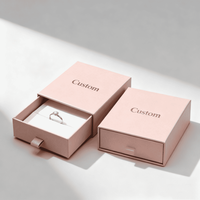 Coffrets cadeaux en carton rose et boîtes d'emballage de bijoux avec services personnalisés adaptés aux colliers d'anneaux pour femmes, etc.