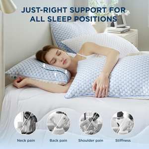 <span class=keywords><strong>Cuscini</strong></span> Regolabili Rinfrescanti <span class=keywords><strong>per</strong></span> <span class=keywords><strong>Dormire</strong></span>, <span class=keywords><strong>Cuscini</strong></span> King Size <span class=keywords><strong>in</strong></span> <span class=keywords><strong>Memory</strong></span> Foam Sminuzzato, Rivestimento di Lusso <span class=keywords><strong>in</strong></span> Rayon Derivato dal Bambù - Product Image 6