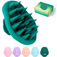 Individuelles Logo Kopfhaut-Massagegerät Shampoo-Bürste für Haarwuchs Weiche Silikon-Kopfhautbürste Duschbürste für Frauen Männer Kinder