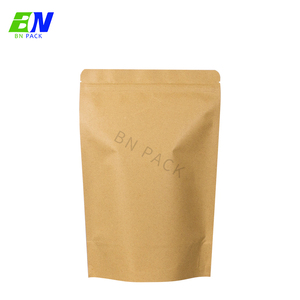 Tùy chỉnh tự nhiên phân hủy sinh học Kraft túi đứng lên thực phẩm Zip túi bán buôn - Product Image 3