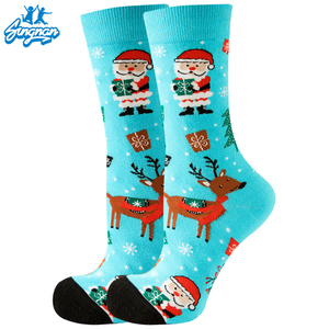 Vente en gros de chaussettes <span class=keywords><strong>fantaisie</strong></span> en coton habillées à la mode colorées et amusantes personnalisées Chaussettes de Noël pour père noël et femmes - Product Image 6