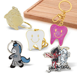 Usine Logo personnalisé 2D 3D émail porte-clés en alliage de zinc métal forme de coeur lettre porte-clés - Product Image 5