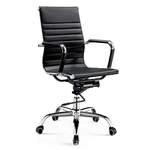 Foshan-silla ejecutiva de lujo moderna, silla de oficina con respaldo alto, base de trineo de cuero