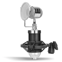 E800 Microphone à condensateur cardioïde professionnel XLR Kit de montage antibruit filaire en métal et plastique Studio Portable