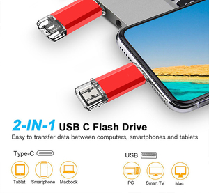 Chất Lượng Cao 2-Trong-1 Xoay USB-C OTG Ổ Đĩa Flash 128GB 64GB 16GB 8GB Kim Loại <span class=keywords><strong>Memory</strong></span> Stick USB 3.0 New <span class=keywords><strong>2GB</strong></span> 32GB 16GB 8GB Pendrive - Product Image 5