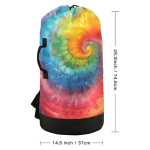 Sacs à dos de rangement pliables grande capacité, résistants à l'eau, avec imprimé tie-dye personnalisé, design tendance style hawaïen, pour la maison - Product Image 3