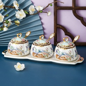Luce di Lusso Creativo Per La Casa In Ceramica Da Tavola Olio Sale Salsa di Aceto Bottiglia di Condimento Vaso di Spezie Condimento Scatola Combinazione <span class=keywords><strong>Set</strong></span> - Product Image 2