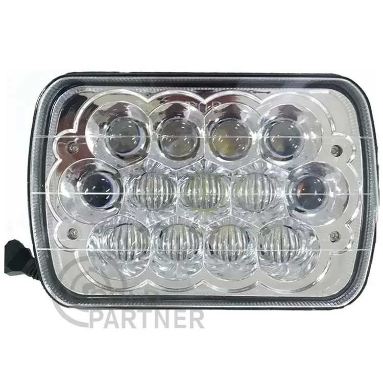 Lampu Depan LED Persegi Panjang, Bagian Auto IP67 12V 24V Offroad Angel Eye Square 4X6 5X7 45W untuk Truk Jeep