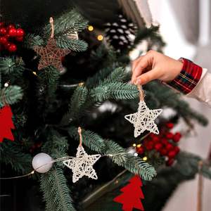 20 PCS Mini Rotin Étoiles Rotin Décorations de Mariage-Décoration de boules de Noël - Product Image 1