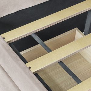 DB เตียงคู่เบาะเดย์เบดสองลิ้นชักและไม้ระแนงรองรับเฟอร์นิเจอร์ห้องนั่งเล่น - Product Image 4