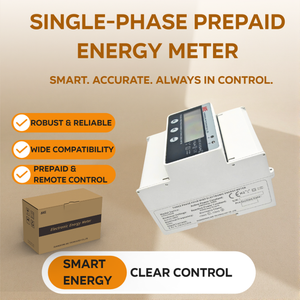 Meteran Listrik Satu Fasa Pintar untuk Sewa Mobil, Pemutus Otomatis saat Tagihan Tertagih, Pemantauan Beban & Suhu, Pemasangan di Rel DIN, Kelas Akurasi 0.5, 80A - Product Image 1