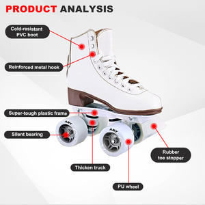 Patins à roulettes en cuir pour femmes OEM personnalisé à 4 <span class=keywords><strong>roues</strong></span> Quad Patins à roulettes professionnels Chaussures de patin à roulettes pour filles - Product Image 2