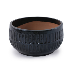 Ensemble de 2 pots de fleurs modernes en céramique émaillée durables pour une utilisation en intérieur/bureau et en jardin pour les fleurs/plantes vertes - Product Image 6