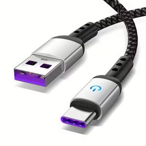 Wholesale Price Nylon Braided Aluminum Alloy Type C Cable Mobile Phone Fast Charging <b>Usb</b> Data Cable <b>Usb</b> C <b>With</b> Light - Product Image 1