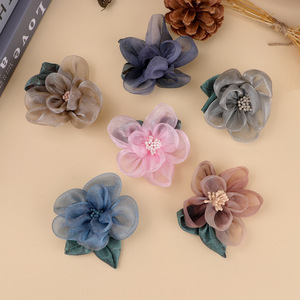 Yupu Fabric <b>Flower</b> Hair Accessories Handmade Organza Chiffon For Clothing Shoes Bags Wedding Gift - Product Image 1