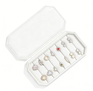 Customized Logo Luxury Velvet Earring <b>Ring</b> Jewelry <b>Box</b> Multiple <b>Rings</b> Jewelry Display Tray Packaging Storage <b>Box</b> - Product Image 6