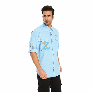 Chemise à manches courtes pour homme <span class=keywords><strong>anti</strong></span>-<span class=keywords><strong>UV</strong></span>, UPF 50+, imperméable, <span class=keywords><strong>anti</strong></span>-moustiques, pour la pêche en plein air, avec ventilation dorsale, vêtements de pêche OEM/ODM - Product Image 4