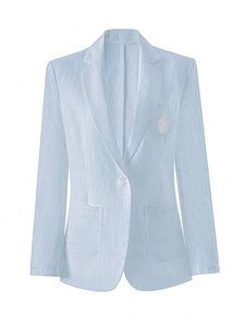Damen <span class=keywords><strong>Blazer</strong></span> mit Stickerei und Taschen, Bürokleidung, gekerbter Kragen, lange Ärmel, Ein-Knopf-Verschluss, einfarbig, schmal geschnitten - Product Image 6
