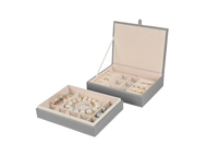 Boîte de rangement rectangulaire en MDF faite à la main pour bijoux, avec insert en velours et fermeture enveloppe, pour emballage de montres et présentation Saint-Valentin (vente en gros)