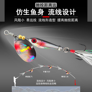 Señuelo de spinning compuesto de colores Leadfish Cross Border con anzuelo triple de pluma reforzada para pesca de lubina - Product Image 4
