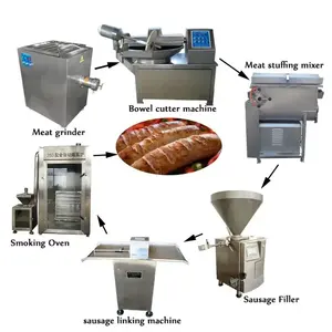 Industrial Embutidora De Salchichas Chorizo Sausage Production Line Make Equipment Machine Automatic Price