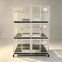 Jaula para Pájaros Apilable Antióxido con Divisores, Jaulas Metálicas de Cría para Aves, Jaula Moderna Grande para Loros, para Pájaros como el Pájaro Blanco