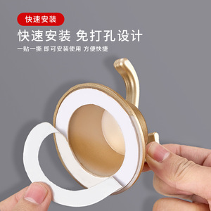 Leves Wall Hook Gold Finish For <b>Bathroom</b> Shower Room Accessories With ABS Material And <b>Plug</b> Design - Product Image 3