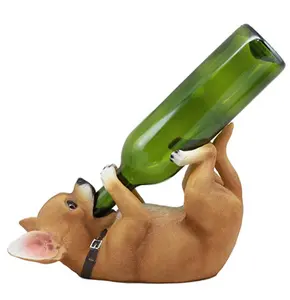 Harz harz wein rack für Home Dekoration & Mexikanischen Chihuahua Hund Wein Flasche Halter Figur Statue