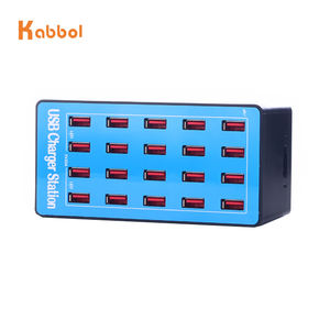 Estación de Carga Eléctrica USB de 20 Puertos y 100W, Cargador de Escritorio QC2.0 con Salida de 5V/2.4A y Corriente de 2A, Material Ignífugo ABS para PC y Laptop - Product Image 3