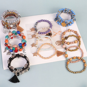 Bracelet ethnique bohème à perles, papillon tendance, cristal, multi-couches, multi-éléments, bracelet élastique - Product Image 6