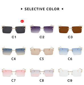 Lunettes de soleil carrées à garniture de boîte tendance pour hommes et femmes Lunettes de photo à la mode en métal blanc vert de haute qualité Cadres de style anneau Plage - Product Image 5